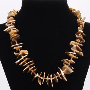 Gold tone flat nugget necklace - FREE with Purchase*